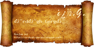 Ördögh Gergő névjegykártya